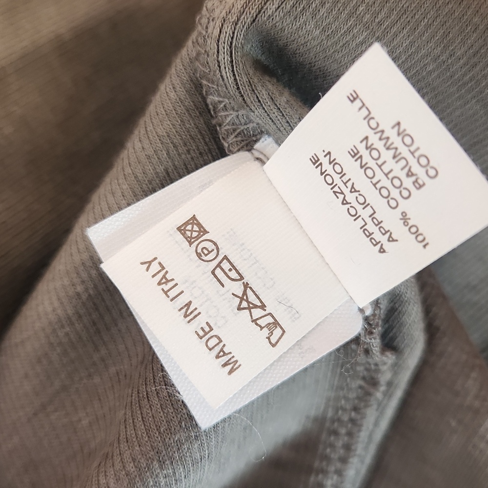 BRUNELLO CUCINELLI Grey Thin Ribbed Front Closure Cardigan, size L - Picture 11 of 16